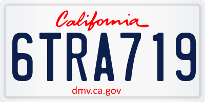 CA license plate 6TRA719