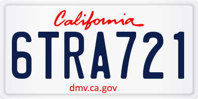 CA license plate 6TRA721