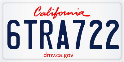 CA license plate 6TRA722