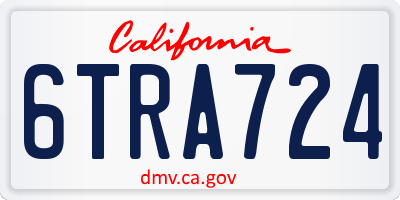 CA license plate 6TRA724