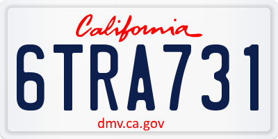 CA license plate 6TRA731