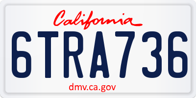 CA license plate 6TRA736