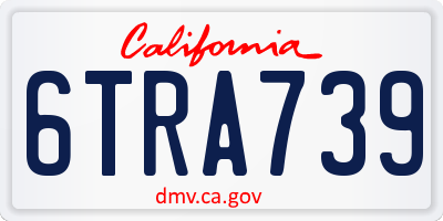 CA license plate 6TRA739