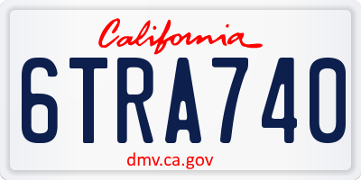 CA license plate 6TRA740