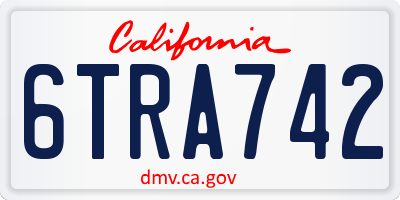 CA license plate 6TRA742