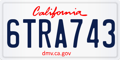 CA license plate 6TRA743