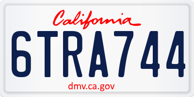 CA license plate 6TRA744