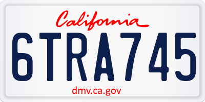 CA license plate 6TRA745