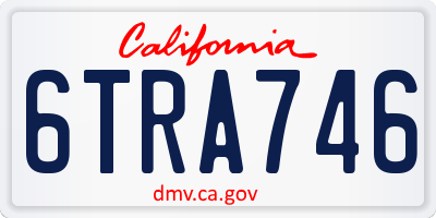CA license plate 6TRA746