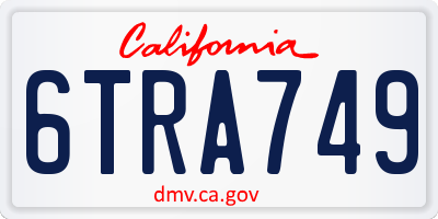 CA license plate 6TRA749