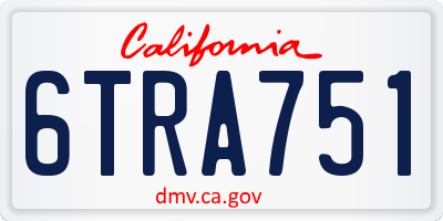 CA license plate 6TRA751