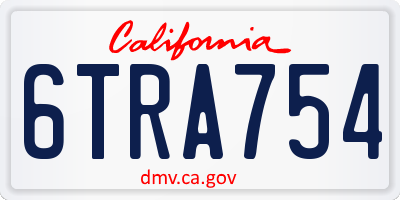 CA license plate 6TRA754