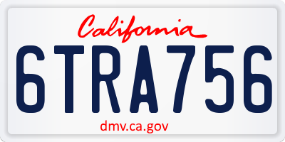 CA license plate 6TRA756