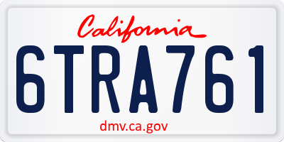 CA license plate 6TRA761