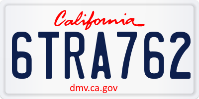 CA license plate 6TRA762