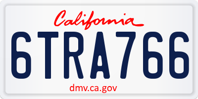 CA license plate 6TRA766