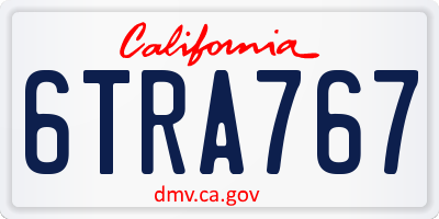 CA license plate 6TRA767