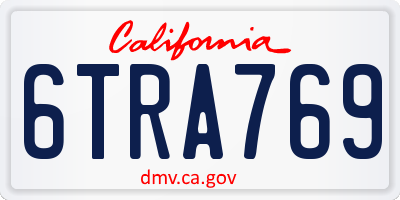 CA license plate 6TRA769
