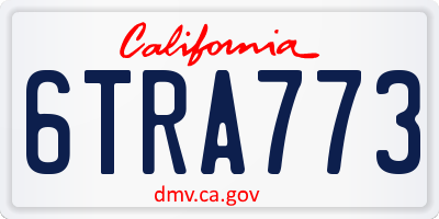 CA license plate 6TRA773