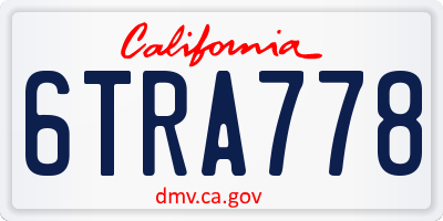 CA license plate 6TRA778