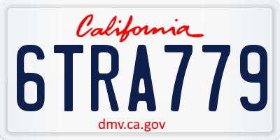 CA license plate 6TRA779
