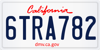 CA license plate 6TRA782