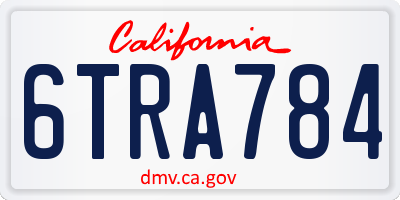CA license plate 6TRA784