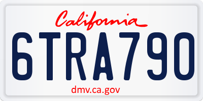 CA license plate 6TRA790