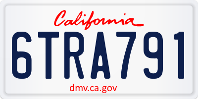 CA license plate 6TRA791