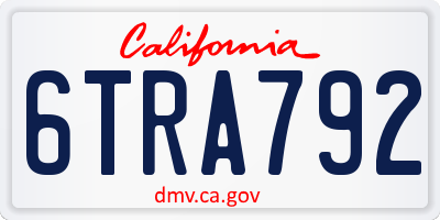 CA license plate 6TRA792