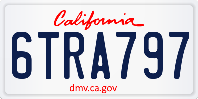 CA license plate 6TRA797