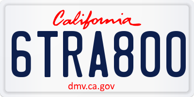 CA license plate 6TRA800