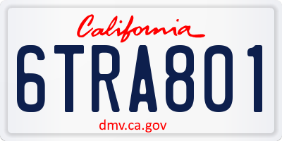CA license plate 6TRA801