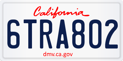 CA license plate 6TRA802