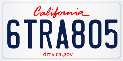 CA license plate 6TRA805