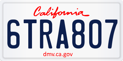 CA license plate 6TRA807