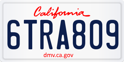 CA license plate 6TRA809