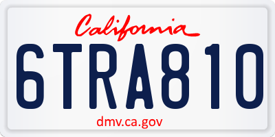 CA license plate 6TRA810