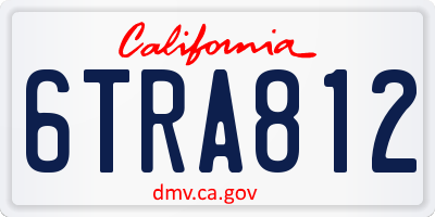 CA license plate 6TRA812