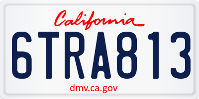 CA license plate 6TRA813