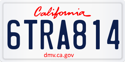 CA license plate 6TRA814