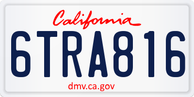 CA license plate 6TRA816