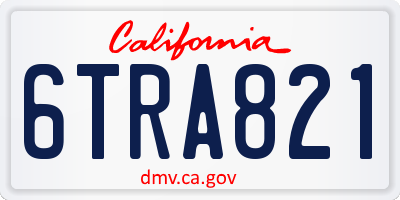 CA license plate 6TRA821
