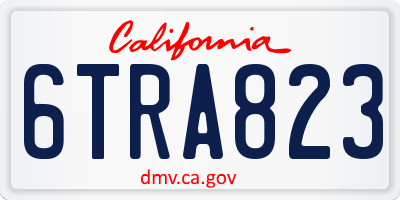 CA license plate 6TRA823