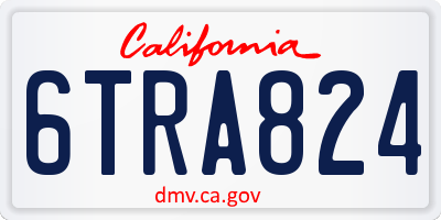 CA license plate 6TRA824