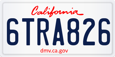 CA license plate 6TRA826