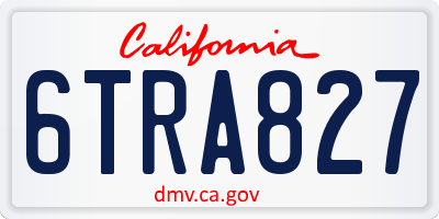 CA license plate 6TRA827