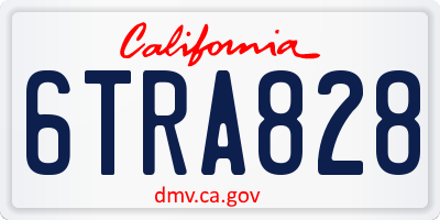 CA license plate 6TRA828