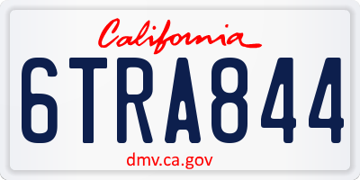 CA license plate 6TRA844