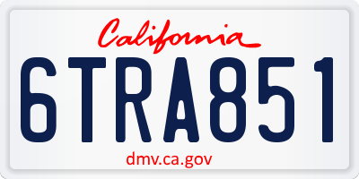 CA license plate 6TRA851